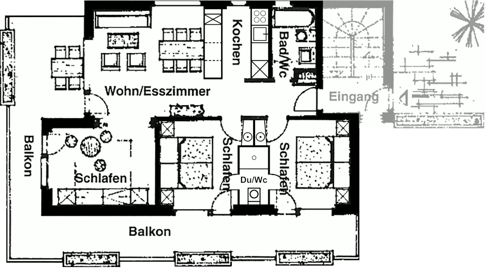 grundriss 3 zimmerwohnung